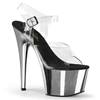Pleaser - ADORE708 Sandale à bride à la cheville, Pole dance chaussures - Chaussures de pole dance - Noir/Couleur argent Product image